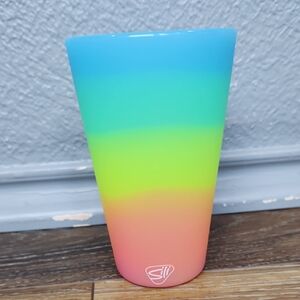 NWOT Silipint 16 oz Pint Glow Blue Ombre Green Yellow Orange Pink